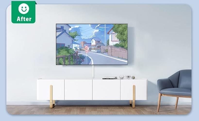 配線隠しを使用してすっきりした壁掛けテレビ